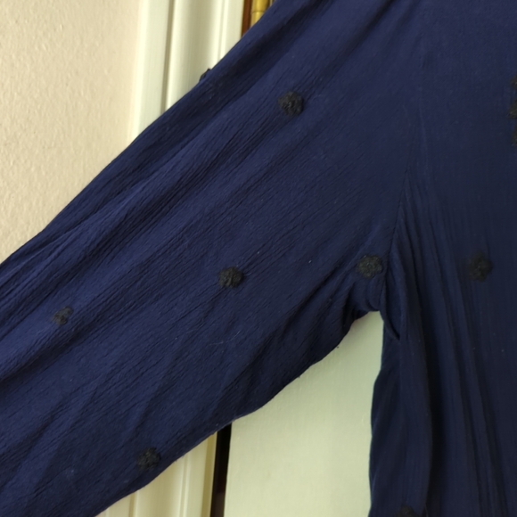 Free People Embroidered Fable Maxi Dress L Deep Blue with Black - Picture 4 of 9